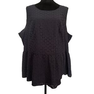 Lane Bryant Key Hole Peplum Tank Top size 24